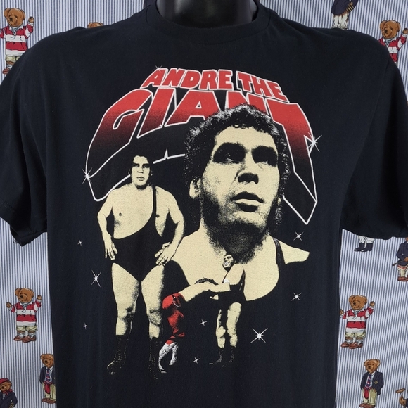 Andre the Giant WWE Legends retro logo graphic black & red XL wrestling t-shirt - Picture 1 of 5